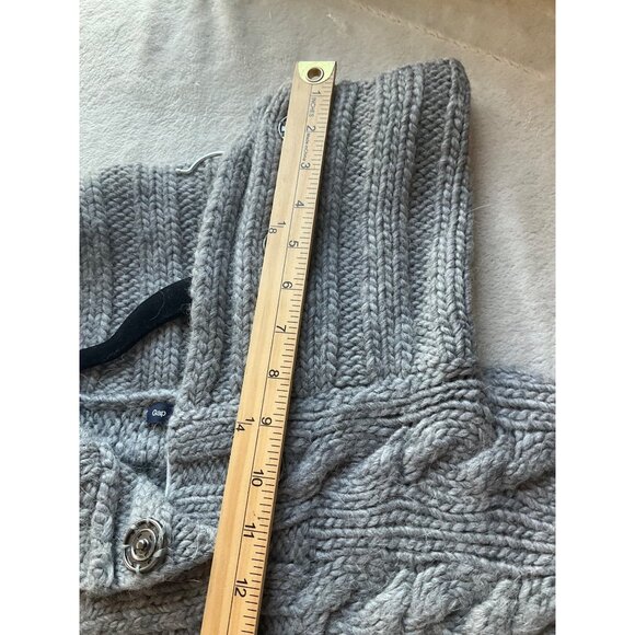 GAP Sz Small Cardigan Sweater High collar hand-knitted Cable Knit Wool Alpaca - Picture 9 of 12